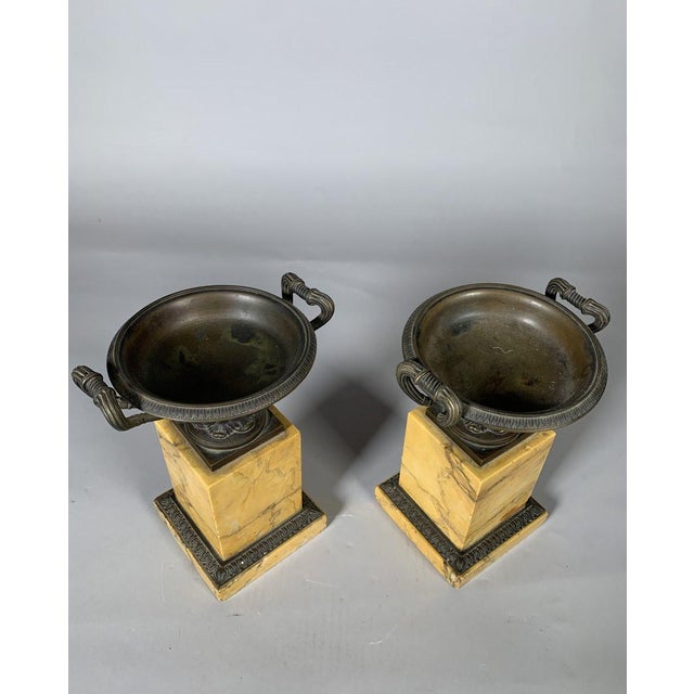 Charles X Style Mantelpiece Set with Horse Clock and Pair of Casseroles For Sale - Image 12 of 12