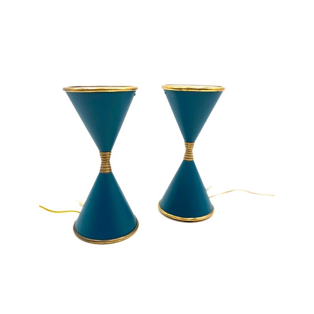 Italian Clessidra Table Lamps by Angelo Lelli for Arredoluce, 1960s, Set of 2 For Sale - Image 9 of 14