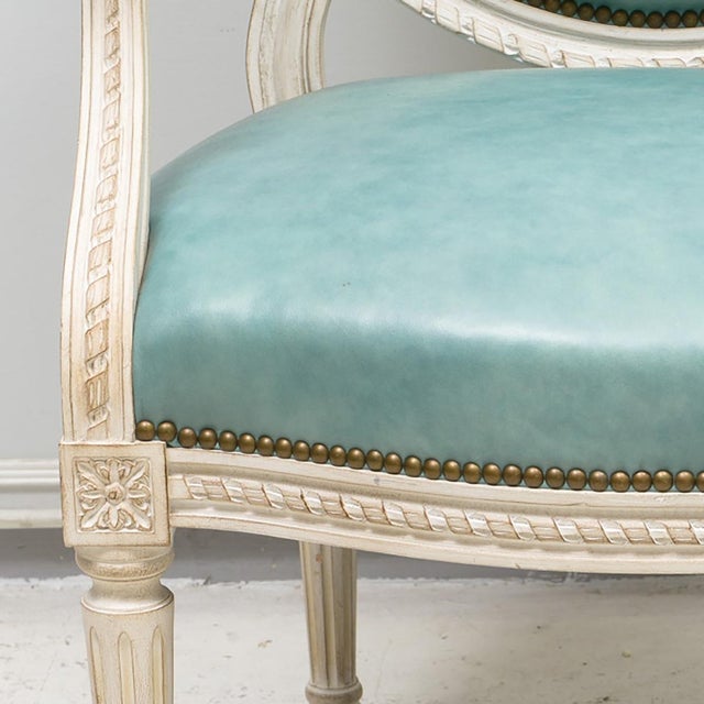 Set of 8 Louis Xvi- Style Painted Dining Chairs For Sale - Image 11 of 12