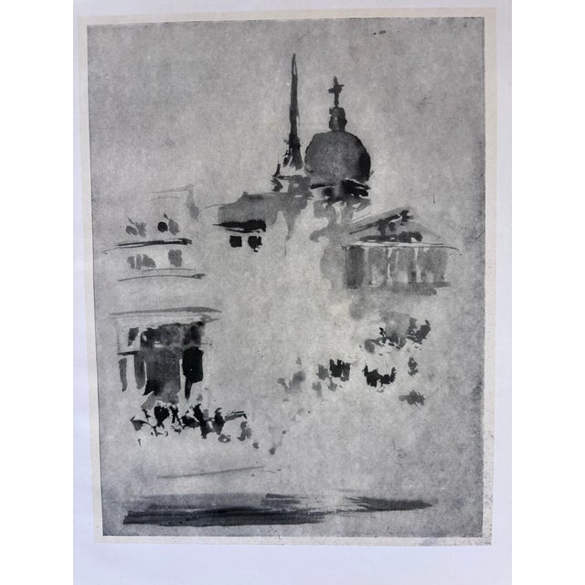 After James McNeill Whistler, St Paul’s Cathedral London. 1904 antique photogravure. Fine example of early impressionism....