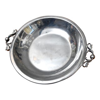 1960s Max Rieg Williamsburg Handcrafted Handled Dish Tray Plate by Shirley Pewter For Sale