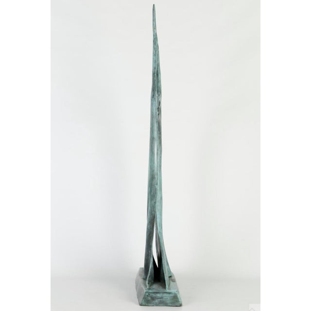 Mid 20th Century Vintage Jose Almanzor (Mexican) Sculpture in Verdigris Bronze of Embracing Lovers, Edition 30/30 For Sale - Image 5 of 8