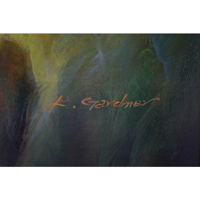 Artist Signed Framed Oil Painting on Canvas Floral Still Life For Sale - Image 10 of 11