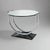 Metal Mid-20 Century French Art Deco Round Chrome Black Side Table For Sale - Image 7 of 10