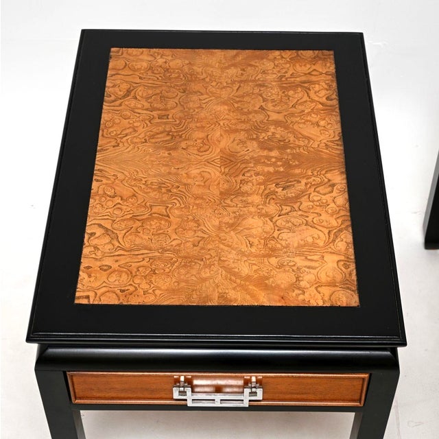 Wood Vintage Burr Elm Side Tables by Raymond Sobota, 1980, Set of 2 For Sale - Image 7 of 12