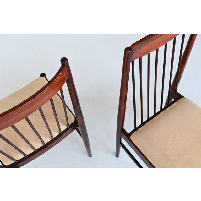 Vintage Danish Dining Chairs in Rosewood and Suede by Helge Sibast for Sibast, 1960, Set of 6 For Sale - Image 11 of 18