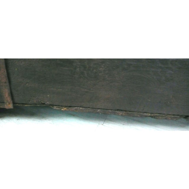 Antique German Dark Oak Trunk For Sale - Image 6 of 14