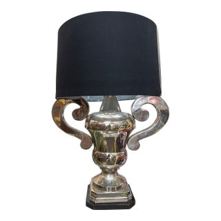 Large Scale Nickel Plated Sculptural Urn Lamp For Sale