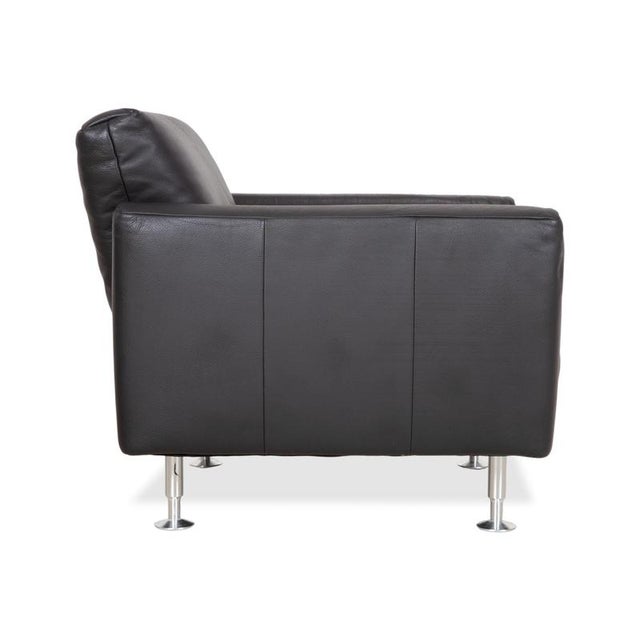 Set of 250 Lounge Chair and Ottoman in Black Leather from Rolf Benz For Sale - Image 18 of 18