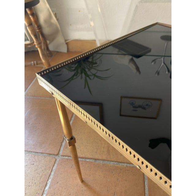 Coffee Table in Brass with Black Glass Top, 1930s For Sale - Image 6 of 18