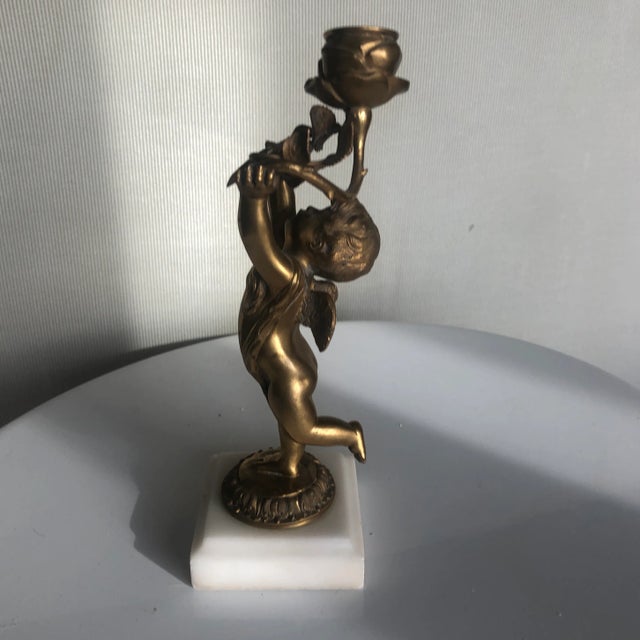 Late 19th Century Cherub Bronze for Oil & Wick For Sale In San Diego - Image 6 of 6