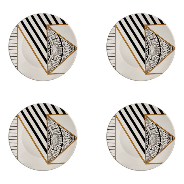 Alina Dessert Plate Set of 4 by Nina Magon For Sale
