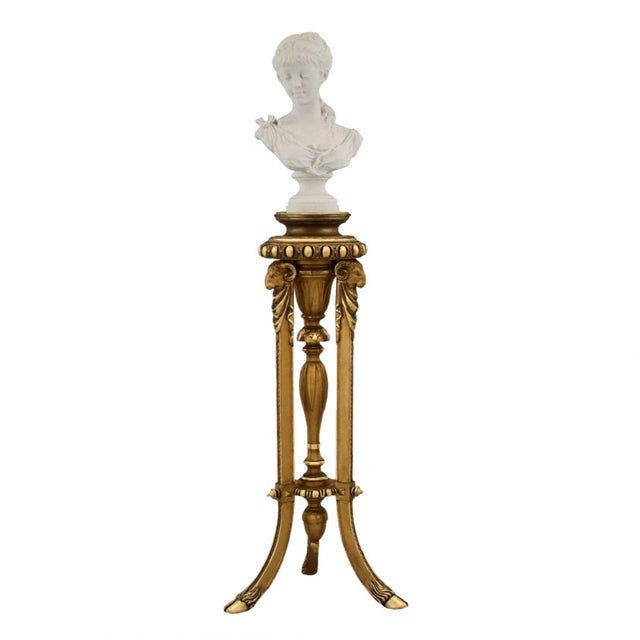 Biscuit Porcelain Bust of a Young Girl from Charles Levy & Co, France, 1880s For Sale - Image 3 of 10