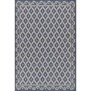 Momeni Contemporary Indoor/Outdoor Riviera Sail Rug in Blue, 3'3" x 5' For Sale