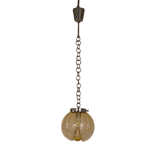 Pendant Light With Murano Blown Glass Globe, Italy For Sale - Image 11 of 11
