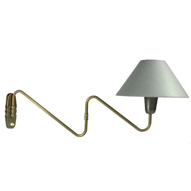 Danish Brass Wall Lamp, 1950s, in Very Good conditions. Designed 1950 to 1959 European Plug (up to 250V).The wiring of...