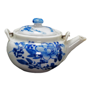 Miniature Japanese Porcelain Teapot With Bird Design Early 20th Century