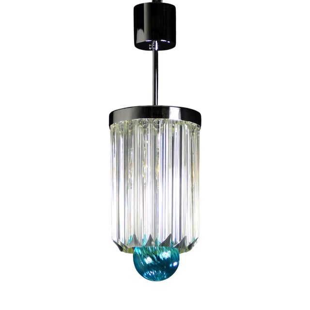 Vintage Hanging Lamp with Murano Glass, 1972 For Sale