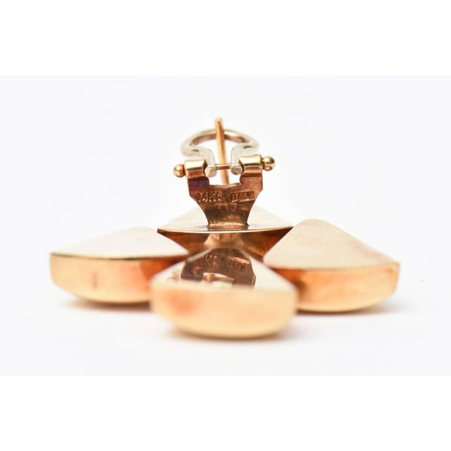 Vintage 14 Karat Gold Pierced Lever Back Sculptural Chandelier Earrings Italian Pair Of For Sale - Image 10 of 10