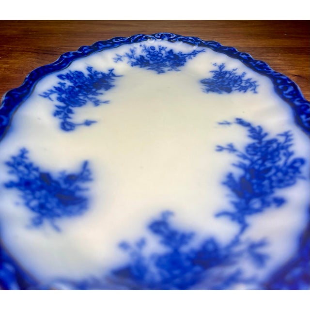 English Early 20th Century Stanley Pottery Touraine (Flow Blue) 10” Oval Serving Platter For Sale - Image 3 of 8