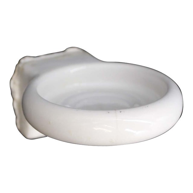 Mid 20th Century Reclaimed Ceramic White Surface Mount Bathroom Cup Holder For Sale