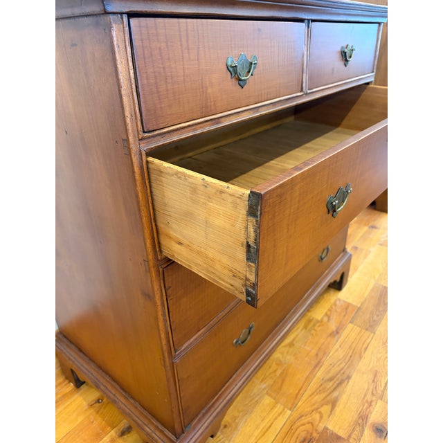 Burnt Umber Antique Chippendale Tiger Maple Bedroom Chest For Sale - Image 8 of 12