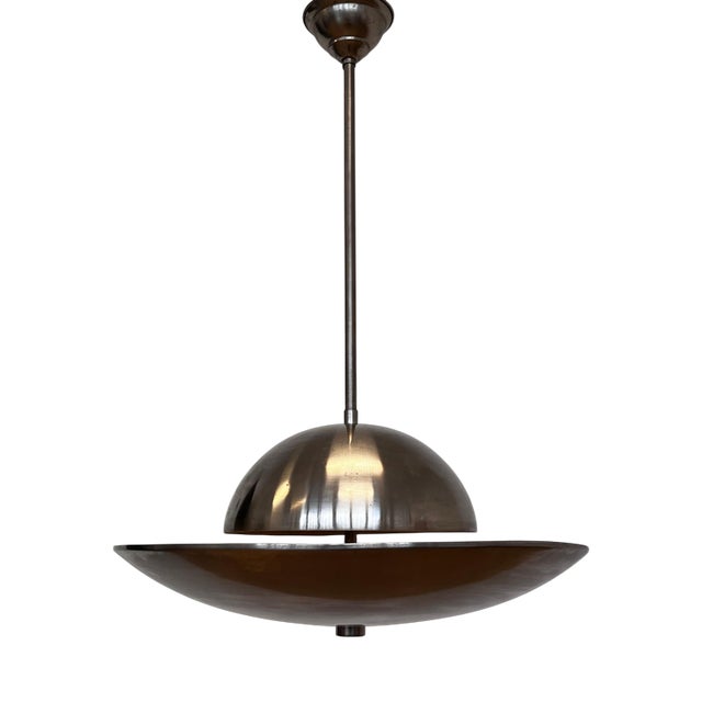 Vintage Bauhaus Pendant Light in Chrome, 1930s For Sale