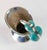 Silver Mid-Century Modern Silverplate Pitcher With Turquoise Bird After Los Castillos by Taxco Cobre For Sale - Image 8 of 13
