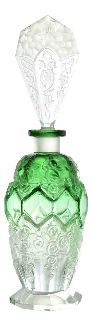Art Deco Opaline Glass Perfume Bottle in the style of René Lalique, 1930s