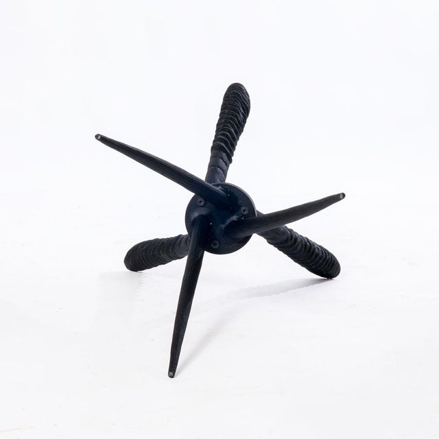 Metal Late 20th Century Faux Antler Table With Glass Top For Sale - Image 7 of 7