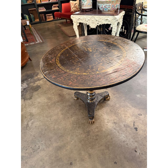 19th Century Antique Tilt-Top Chinoiserie Guéridon Table For Sale - Image 5 of 5