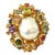 Bochic “Orient” Pearl & Multi Sapphire Vintage Cluster Ring Set 18k & Silver Size 5 For Sale