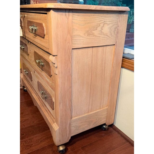 1870-1880 Primitive Eastlake Chest of Drawers Natural Oak For Sale In Seattle - Image 6 of 16