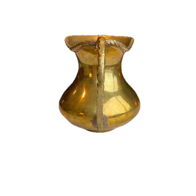 Vintage MCM Hosley International Brass Picture With a Twisted Rope Handle, Handcrafted in India For Sale - Image 4 of 10