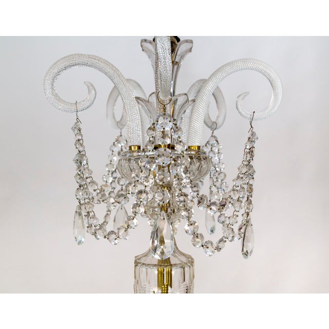 1900s Cut Crystal George III Chandelier With Faceted Column For Sale - Image 10 of 12