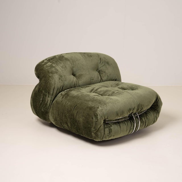 Forest Green Soriana Lounge Chair by Afra & Tobia Scarpa for Cassina, 1970s For Sale - Image 8 of 8