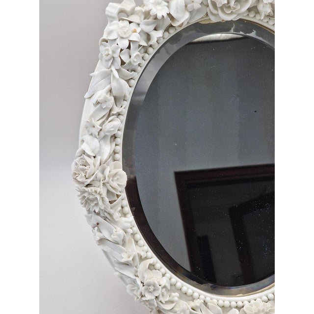 Wood Antique Standing Mirror in Porcelain from Meissen, 19th Century For Sale - Image 7 of 17