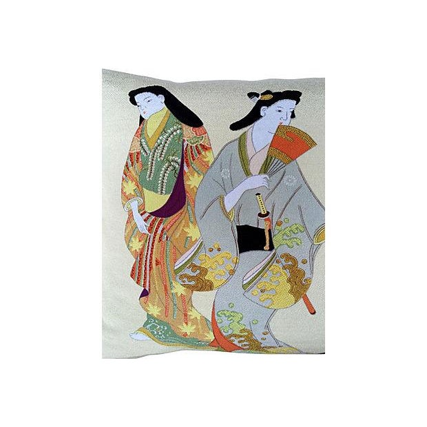 Silk Japanese Geisha Pillow Chairish