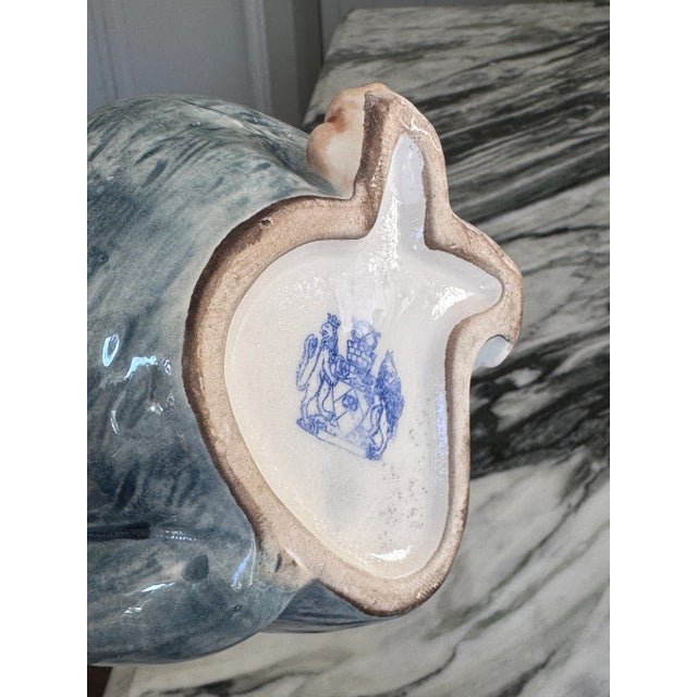 Ceramic Majolica Style Singerie Motif Pitcher / Vase For Sale - Image 7 of 14