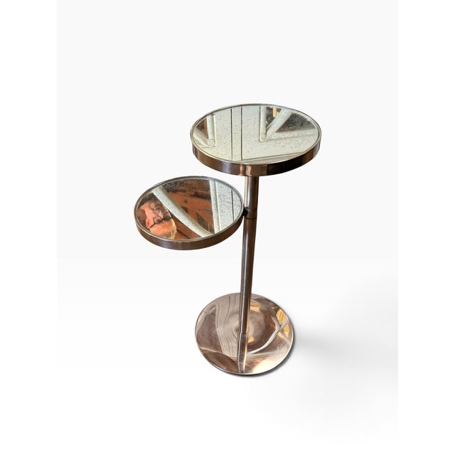 Modern Pair of Modern Designer Mirrored Cocktail End Tables For Sale - Image 3 of 5
