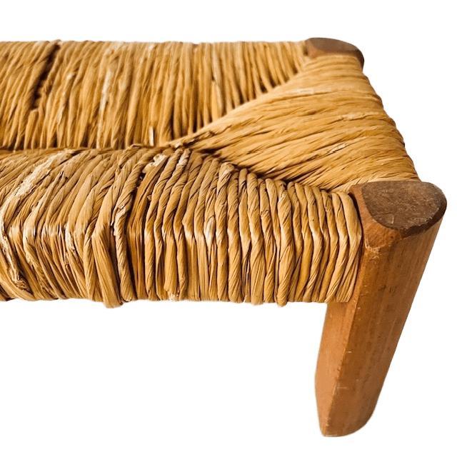 Mid-Century Modern Mid-Century Modern Ottoman in Teak and Rattan, 1960s For Sale - Image 3 of 5