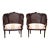 Louis XVI Style Double Cane Bergere Chairs in Walnut For Sale
