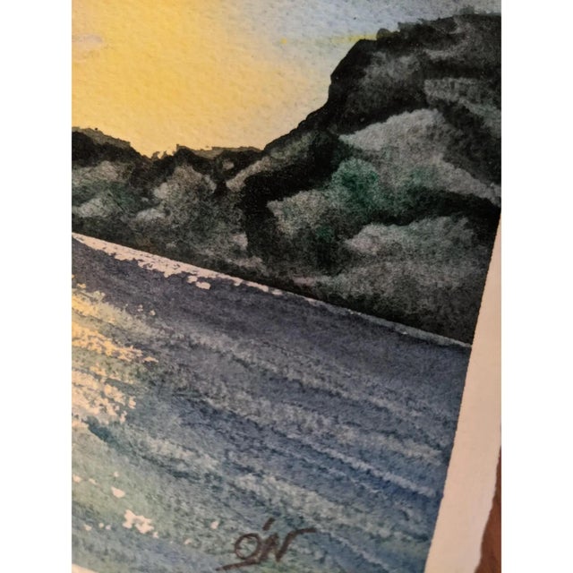 Paper Signed Original Watercolor Paintings by Cameron O'Neal, Set of Six For Sale - Image 7 of 8