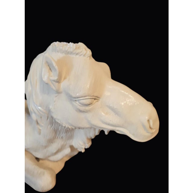 Hollywood Regency Large Vintage Plaster Camel Palm Beach Regency Garden Stool For Sale - Image 3 of 11