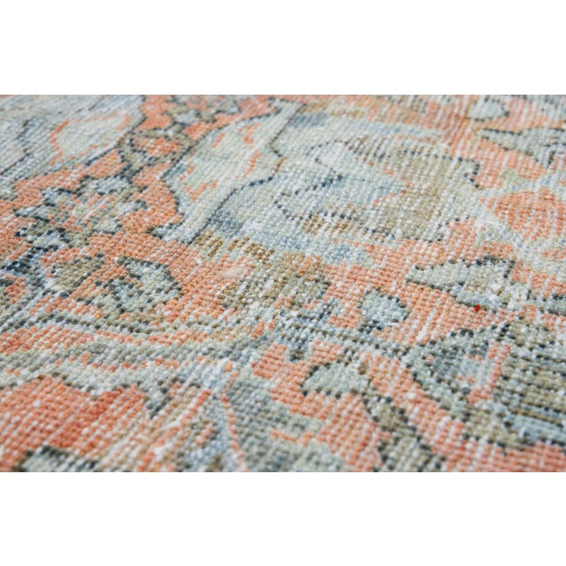 Antique Persian Mahal Handmade Floral Beige and Orange Wool Rug For Sale In New York - Image 6 of 10