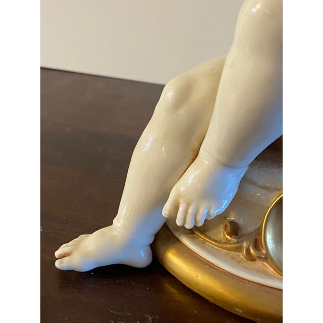 White Vintage Giuseppe Cappe Baby Cherub Porcelain Sculpture Statue For Sale - Image 8 of 15