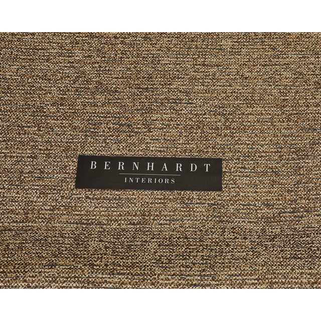 Tan Pair of Milo Baughman Style Brass Lounge Chairs by Bernhardt For Sale - Image 8 of 12