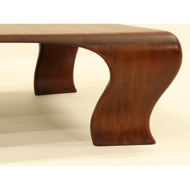 Vintage Coffee Table in Iroko by Marc Van Rampelberg, 1980s For Sale - Image 4 of 18