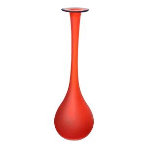 Carlo Moretti Style Translucent Red & Blue Satin Glass Bud Vases Italy
