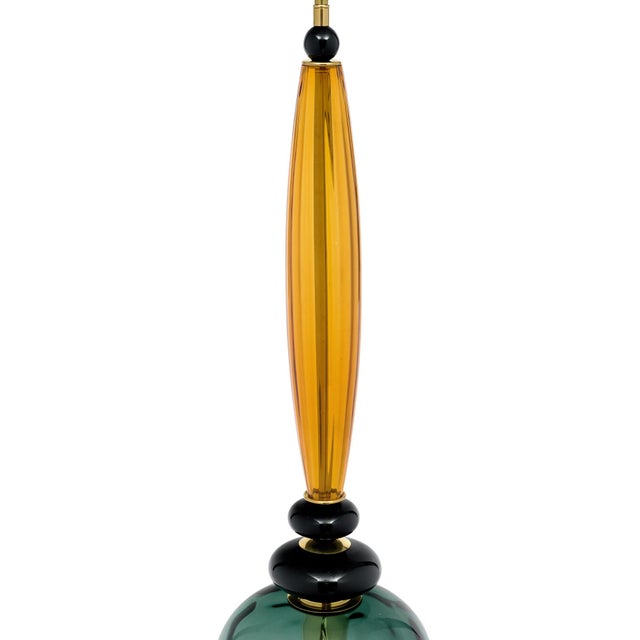 Modern Venetian Glass Gray and Amber, Hand-Blown, Murano, Italy For Sale - Image 3 of 10